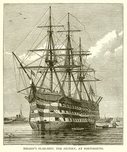 Le navire amiral de Nelson, le Victory, à Portsmouth - English School
