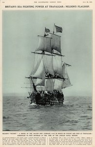 La victoire de Nelson : un modèle du navire de 100 canons dans lequel il a combattu et est mort à Trafalgar, de The Illustrated London News Royal Naval and Military Review, 20 juillet 1935