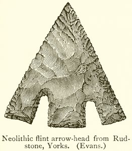 Pointe de flèche en silex néolithique de Rudstone, Yorks. (Evans) - English School