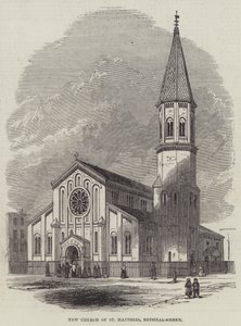 Nouvelle église de Saint Matthias, Bethnal-Green (gravure)