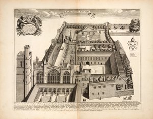 New College, planche 19 de Oxonia Illustrata par David Loggon, Oxford 1675