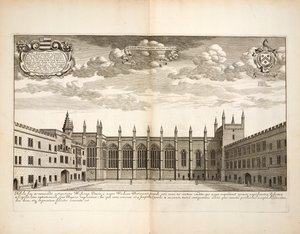 New College, planche 20 de Oxonia Illustrata par David Loggon, Oxford 1675 - English School