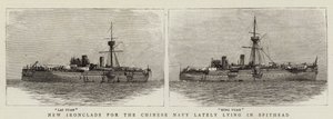 Nouveaux cuirassés pour la marine chinoise récemment à Spithead (gravure)