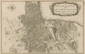 Nouveau et précis plan de la ville de Westminster, du duché de Lancaster et des lieux adjacents - English School