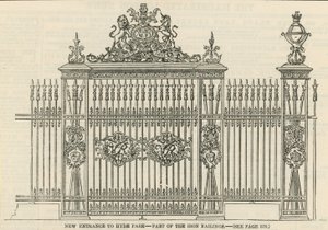 Nouvelle entrée à Hyde Park - partie des grilles en fer - English School