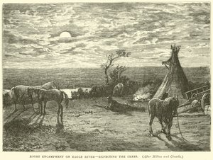 Campement nocturne sur la rivière Eagle, attendant les Cris - English School