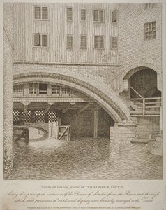Vue nord de la Traitors Gate, Tour de Londres, publiée par Nathaniel Smith, 1798 - English School