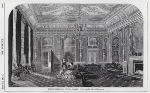 Northumberland House, Strand, le salon de dessin en verre (gravure) - English School