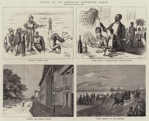 Notes dans une station balnéaire américaine (gravure) - English School