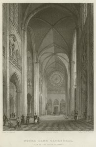 Cathédrale Notre-Dame, vue du transept sud (gravure) - English School