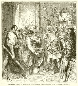 Odoacre force Romulus Augustulus à renoncer à la dignité impériale - English School