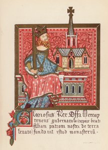 Offa, roi de Mercie (lithographie en couleur) - English School