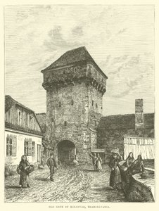 Vieille porte de Kolosvar, Transylvanie - English School