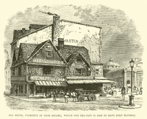 Vieille Maison, anciennement à Dock Square, où le complot du thé aurait été fomenté - English School