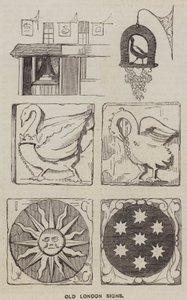 Anciennes enseignes de Londres (gravure)