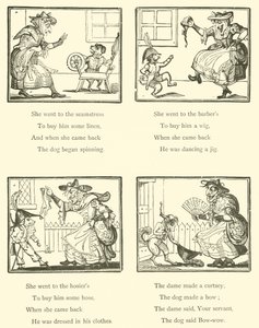 Vieille Mère Hubbard et son chien - English School