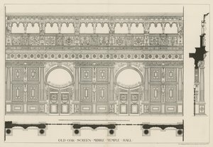 Ancien écran en chêne - English School