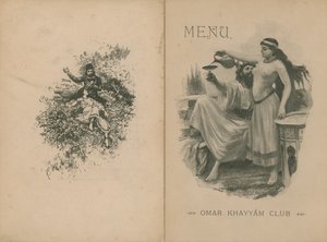 Menu du dîner du Club Omar Khayyam