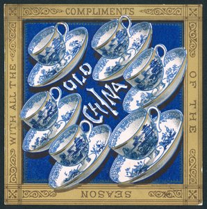 Vieille porcelaine, Carte de Noël - English School