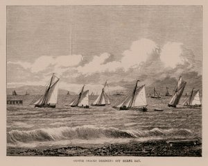 Dragage des huîtres au large de Herne Bay (gravure) - English School