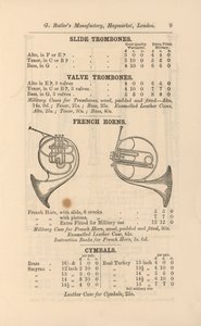 Page du Catalogue Illustré des Instruments de Musique de G Butler - English School