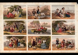Page de découpes imprimées victoriennes - English School