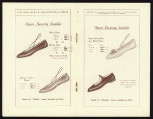 Pages du catalogue des célèbres chaussures de ballet de Gamba - English School