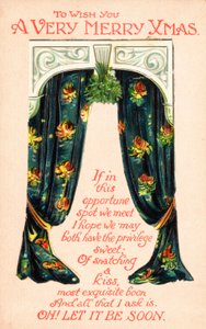 Paire de rideaux, carte de Noël