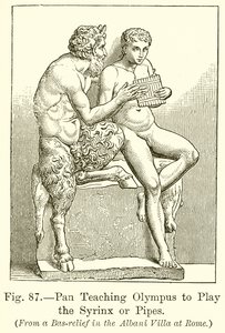 Pan enseignant Olympus à jouer de la syrinx ou des pipes - English School