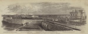 Vue panoramique du terminus ferroviaire de Broadstone - English School