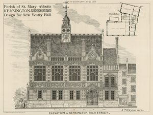 Paroisse de St Mary Abbotts, Kensington, conception pour la nouvelle salle de la vestry