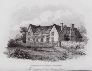 Maison du presbytère, Coxwold, Yorkshire, résidence du révérend Laurence Sterne (gravure) - English School