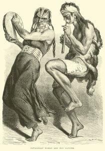 Femme et homme patagoniens dansant - English School