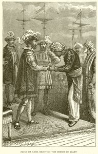 Paulo de Gama recevant le cheikh à bord - English School