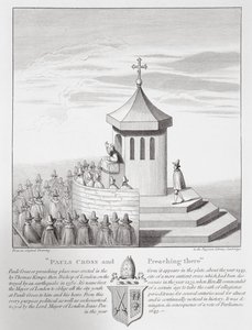 Pauls Cross et prédication là-bas, 1809 - English School