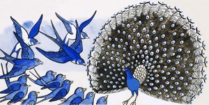 Paon et autres oiseaux - English School