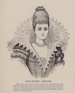 Coiffure en forme de poire (gravure) - English School