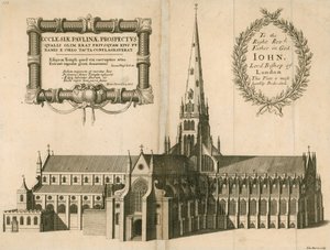 Vue en perspective de la cathédrale Saint-Paul, Londres - English School
