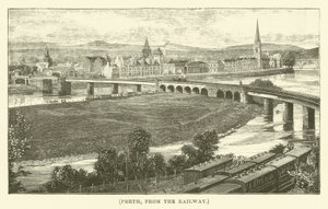 Perth, depuis la voie ferrée (gravure)