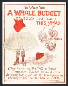 Jupons, houppettes et boucles, carte de Noël