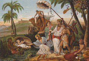 La fille du Pharaon trouvant Moïse dans les joncs