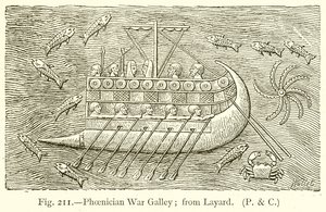 Galère de guerre phénicienne; de Layard