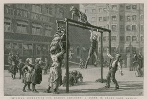 Recréation physique pour les enfants de Londres : une scène dans le jardin de Drury Lane