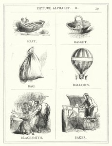 Alphabet illustré, B (gravure) - English School