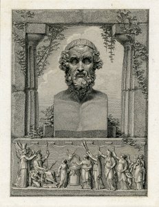 Pindare, poète lyrique grec ancien (vers 522-433 av. J.-C.) (gravure)