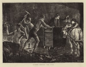 Mineurs taillant le charbon - English School