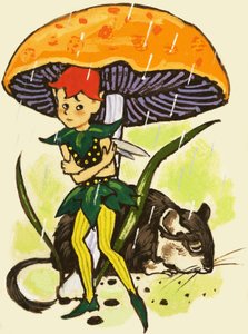 Pixie sous un champignon - English School