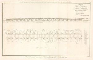 Plan et élévation du pont de Londres au 2 juillet 1799 - English School