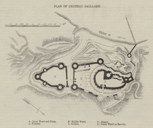 Plan du Château Gaillard (gravure) - English School