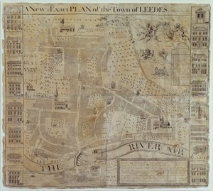 Plan de Leeds, levé par John Cossins, vers 1730 - English School